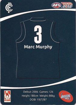 2012 Team Zone AFL Team - Best & Fairest Wildcards #BF-03 Marc Murphy Back